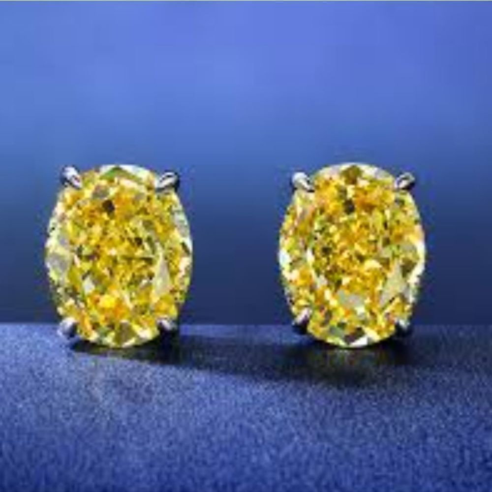 925 Canary Yellow Diamond Earrings